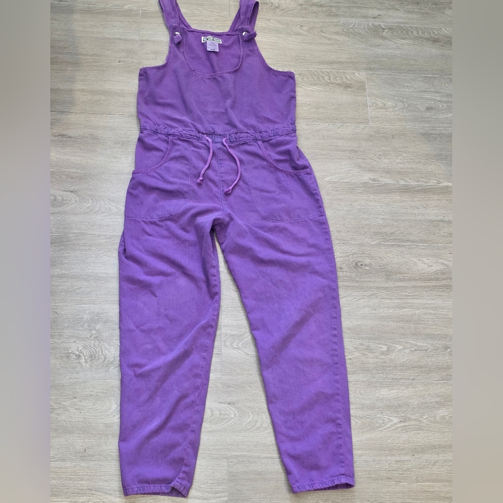 Vintage 1980's Hollywood The Jean People Overalls Womans Sz M Purple